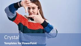  Presentation with creativity - Slide deck having young-hispanic-girl-standing-over background and a teal colored foreground