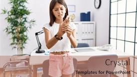  Presentation with pediatrician - Presentation theme with young-hispanic-girl-standing background and a coral colored foreground