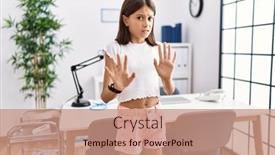  Presentation with pediatrician - Slide set having young-hispanic-girl-standing background and a coral colored foreground