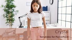  Presentation with pediatrician - Presentation theme enhanced with young-hispanic-girl-standing background and a coral colored foreground