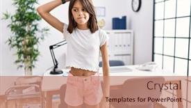  Presentation with pediatrician - Theme with young-hispanic-girl-standing background and a coral colored foreground