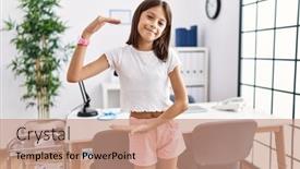  Presentation with pediatrician - Presentation theme consisting of young-hispanic-girl-standing background and a coral colored foreground