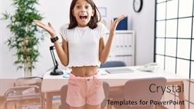  Presentation with pediatrician - Slide deck with young-hispanic-girl-standing background and a coral colored foreground