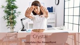  Presentation with pediatrician - Presentation theme with young-hispanic-girl-standing background and a coral colored foreground