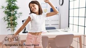  Presentation with pediatrician - Slide deck having young-hispanic-girl-standing background and a coral colored foreground