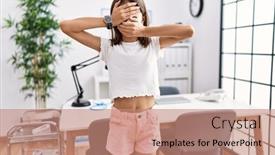  Presentation with pediatrician - Slide set featuring young-hispanic-girl-standing background and a coral colored foreground