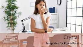  Presentation with pediatrician - Slide set featuring young-hispanic-girl-standing background and a coral colored foreground