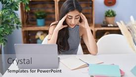  Presentation with stressed - Slides consisting of young-hispanic-girl-stressed-studying background and a light gray colored foreground