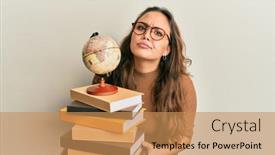  Presentation with geography - Slides enhanced with young-hispanic-girl-studying-geography background and a coral colored foreground