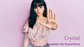 Presentation with sing - Slide set featuring young-hispanic-girl-wearing-casual background and a lemonade colored foreground