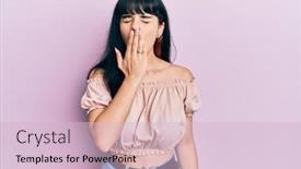  Presentation with sleepiness - Presentation theme featuring young-hispanic-girl-wearing-casual background and a lemonade colored foreground