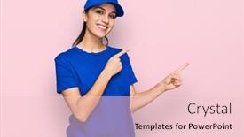  Presentation with courier delivery - Presentation theme featuring young-hispanic-girl-wearing-delivery background and a lemonade colored foreground