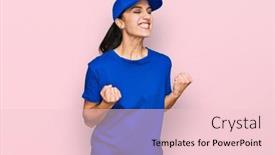  Presentation with courier delivery - PPT theme consisting of young-hispanic-girl-wearing-delivery background and a lemonade colored foreground