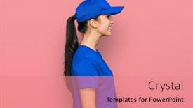  Presentation with courier delivery - Amazing presentation theme having young-hispanic-girl-wearing-delivery backdrop and a coral colored foreground