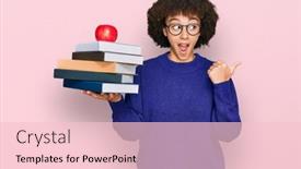  Presentation with glasses - Beautiful PPT theme featuring young-hispanic-girl-wearing-glasses backdrop and a lemonade colored foreground