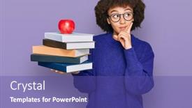  Presentation with glasses - Presentation enhanced with young-hispanic-girl-wearing-glasses background and a violet colored foreground