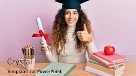  Presentation with hispanic - Beautiful slide set featuring young-hispanic-girl-wearing-graduated backdrop and a coral colored foreground