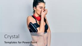  Presentation with gym - Amazing presentation having young-hispanic-girl-wearing-gym backdrop and a light gray colored foreground