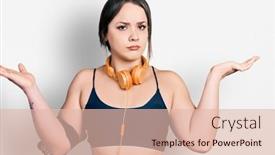  Presentation with gym - Presentation design enhanced with young-hispanic-girl-wearing-gym background and a lemonade colored foreground