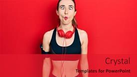  Presentation with gym - Presentation enhanced with young-hispanic-girl-wearing-gym background and a red colored foreground