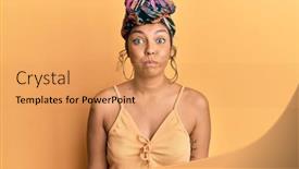  Presentation with turban - Cool new slide deck with young-hispanic-girl-wearing-hair backdrop and a yellow colored foreground