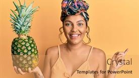  Presentation with turban - PPT theme having young-hispanic-girl-wearing-hair background and a coral colored foreground