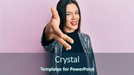  Presentation with party - Colorful slide deck enhanced with young-hispanic-girl-wearing-party backdrop and a ocean colored foreground