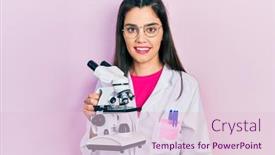  Presentation with scientist - PPT theme consisting of young-hispanic-girl-wearing-scientist background and a lemonade colored foreground