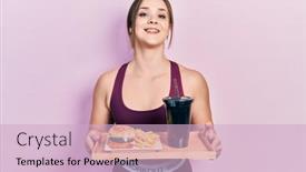  Presentation with burger fries - Amazing slide deck having young-hispanic-girl-wearing-sportswear backdrop and a lemonade colored foreground
