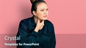  Presentation with sore throat - Presentation theme having young-hispanic-girl-wearing-sportswear background and a navy blue colored foreground