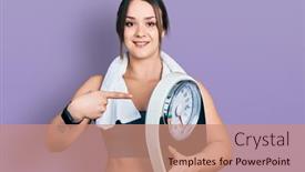  Presentation with sportswear - PPT theme consisting of young-hispanic-girl-wearing-sportswear background and a coral colored foreground