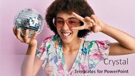  Presentation with disco ball - PPT theme featuring young-hispanic-girl-wearing-summer background and a lemonade colored foreground