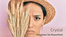 Presentation with sad girl - Beautiful theme featuring young-hispanic-girl-wearing-summer backdrop and a coral colored foreground