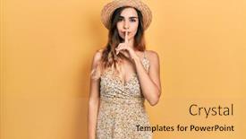  Presentation with summer - Presentation theme consisting of young-hispanic-girl-wearing-summer background and a coral colored foreground