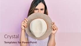  Presentation with summer - PPT layouts with young-hispanic-girl-wearing-summer background and a  colored foreground