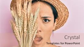  Presentation with summer - Presentation having young-hispanic-girl-wearing-summer background and a coral colored foreground