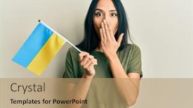  Presentation with ukraine - Presentation design featuring young-hispanic-girl-wearing-ukraine background and a  colored foreground