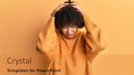  Presentation with wool - PPT theme having young-hispanic-girl-wearing-wool background and a gold colored foreground