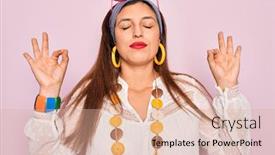  Presentation with hippie - Slide deck enhanced with young-hispanic-hippie-woman-wearing background and a lemonade colored foreground