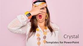  Presentation with hippie - Slide set with young-hispanic-hippie-woman-wearing background and a lemonade colored foreground