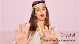  Presentation with hippie - Colorful slides enhanced with young-hispanic-hippie-woman-wearing backdrop and a coral colored foreground