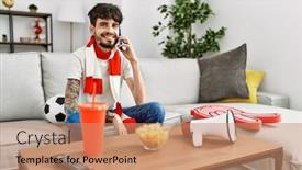  Presentation with hooligan - PPT layouts featuring young-hispanic-hooligan-man-talking background and a coral colored foreground