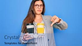  Presentation with intern - Presentation having young-hispanic-intern-business-woman background and a teal colored foreground