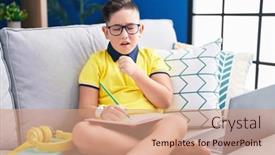  Presentation with health care violence - Slides enhanced with young-hispanic-kid-doing-homework background and a coral colored foreground