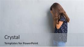  Presentation with crying - PPT layouts with young hispanic kid over grunge background and a light gray colored foreground