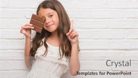  Presentation with white brick wall - PPT theme consisting of bar surprised with an idea background and a soft green colored foreground