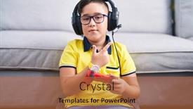  Presentation with video game - PPT theme with young-hispanic-kid-playing-video background and a red colored foreground