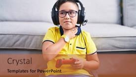  Presentation with infection - Slide deck having young-hispanic-kid-playing-video background and a red colored foreground