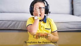  Presentation with face pain - Slides enhanced with young-hispanic-kid-playing-video background and a  colored foreground