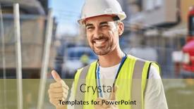  Presentation with architect - Presentation consisting of young-hispanic-man-architect-smiling background and a  colored foreground